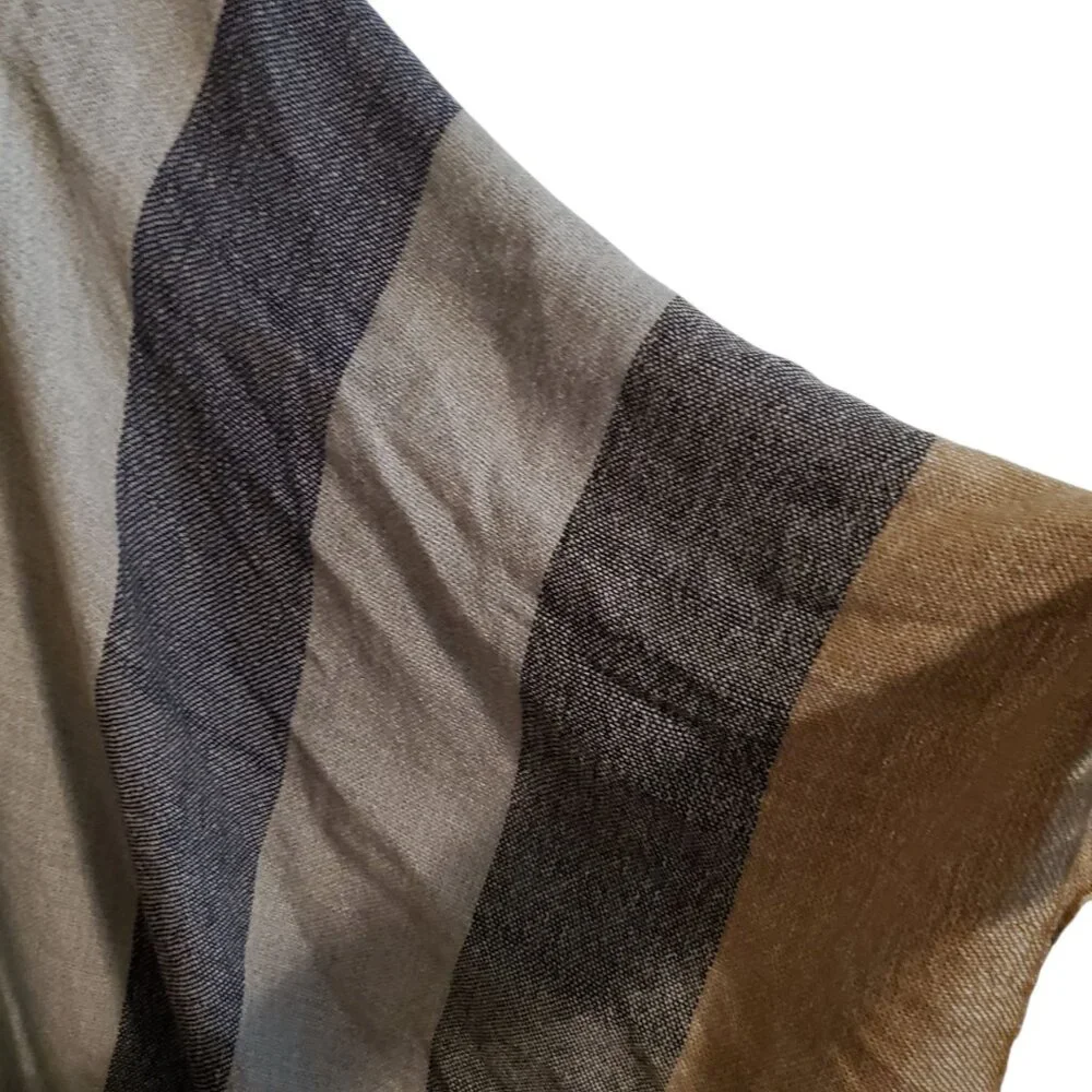 Novica Multicolored Striped Ruana Woven from 100% Baby Alpaca